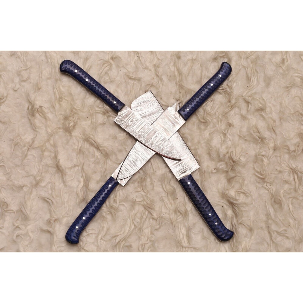 Authentic Handmade Damascus Steel Chef Set Wooden Handle Cutlery 1