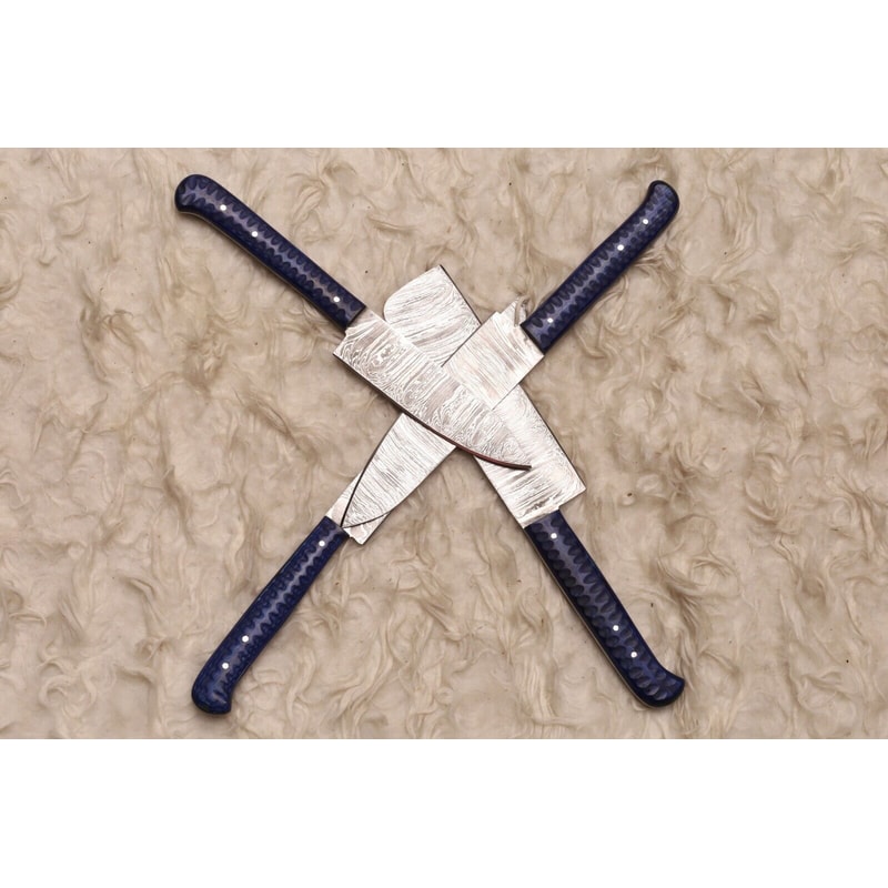 Authentic Handmade Damascus Steel Chef Set Wooden Handle Cutlery 1