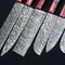 Handmade Damascus Steel 5pcs Chef Knife Set Engraved Bone Handle BBQ Kitchen Knives With Leather R 2