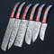 Handmade Damascus Steel 5pcs Chef Knife Set Engraved Bone Handle BBQ Kitchen Knives With Leather R 0