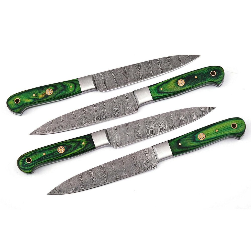 Chef Knife Set Professional 4pc Kitchen Knives With Wood Handles 1