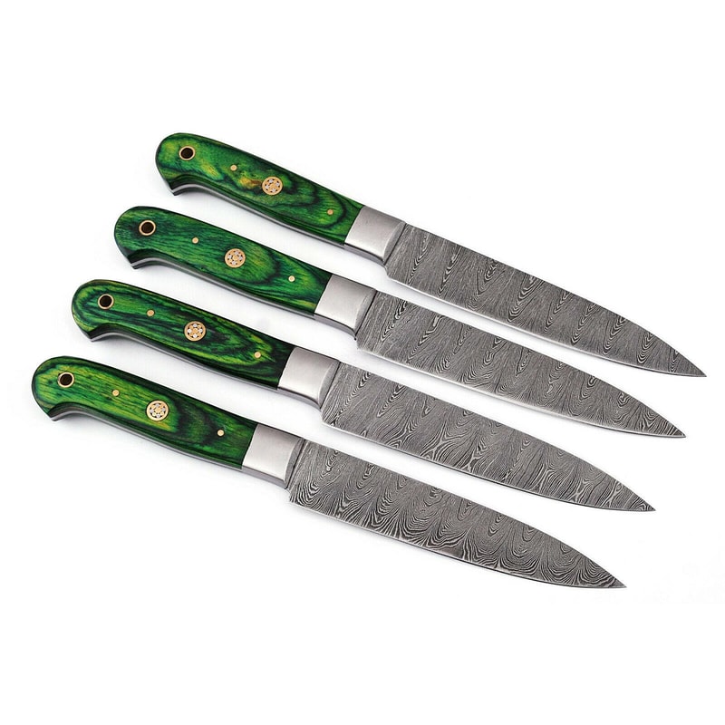 Chef Knife Set Professional 4pc Kitchen Knives With Wood Handles 0