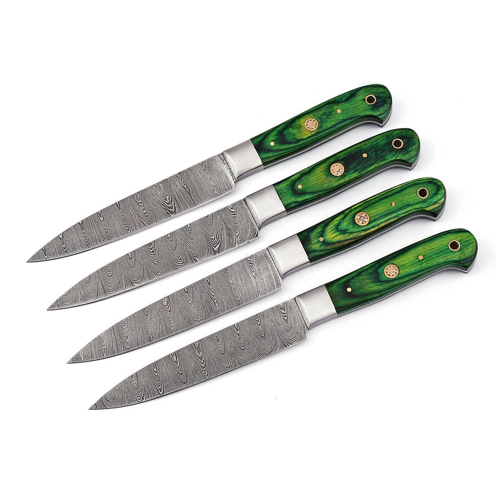 Chef Knife Set Professional 4pc Kitchen Knives With Wood Handles 3