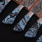 5 Pcs Custom Hand Forged Damascus Steel Chef Knife Set Resin Steel Bolster Handles Professional 1