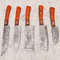 5 Pcs Custom Handmade Damascus Steel Chef Knife Set Wood Handle Professional Kitchen Knives 0