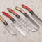 Artisan Handmade Damascus Steel Chef Knife Set Of 5 Wooden Handles 0
