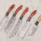 Artisan Handmade Damascus Steel Chef Knife Set Of 5 Wooden Handles 1