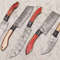 Artisan Handmade Damascus Steel Chef Knife Set Of 5 Wooden Handles 3
