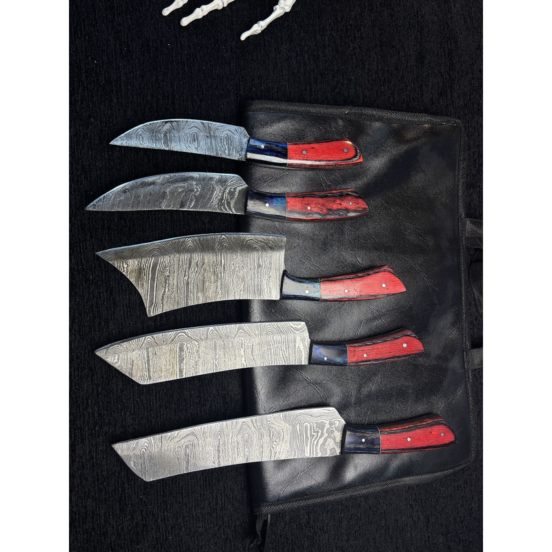 Hand Forged Damascus Steel Kitchen Knife Set Professional 5 Piece 1