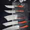 Luxury 5 Pc Handmade Damascus Steel Chef Knife Collection Sharp Kitchen Knives 0