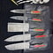 Damascus Steel Chef Knife Set Of 5 Hand Forged Wood Handle Kitchen Essentials 0