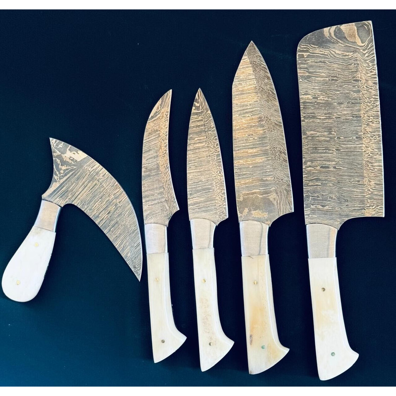 IronWave Damascus Steel Knife Collection 5 Pc Professional Chef Knives 1