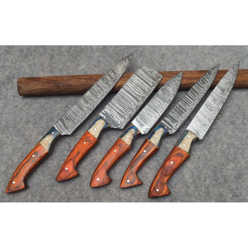 Professional Twist Damascus Chef Knife Set 9 To 13 HandForged Kitchen Knives 0