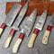 Artisan HandForged Damascus Chef Knives 913 Inch Twist Pattern Set 0