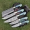 Premium Twist Damascus Steel Chef Knives 913 Inch Handmade Set 0