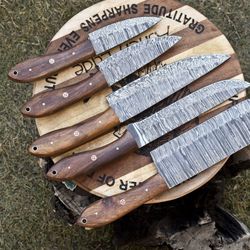 handmade damascus twist pattern chef knives | 9"–13" professional cutlery