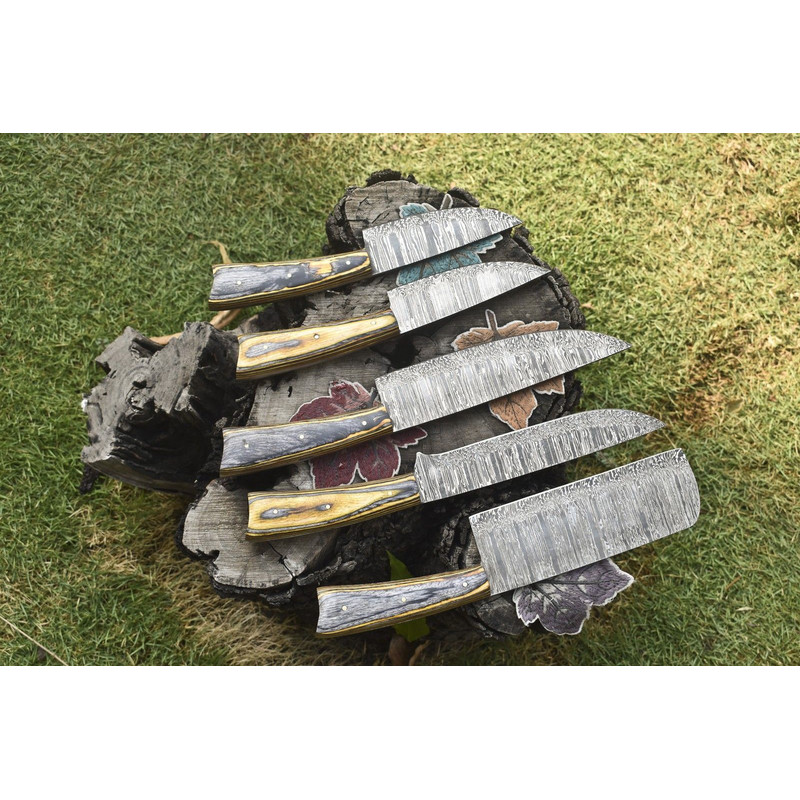 9 To 13 Damascus Steel Chef Knife Collection Custom HandForged Twist Blades 1