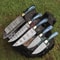 RusticForge Damascus Chef Knife Set 913 Inch Handcrafted Twist Steel Knives 0