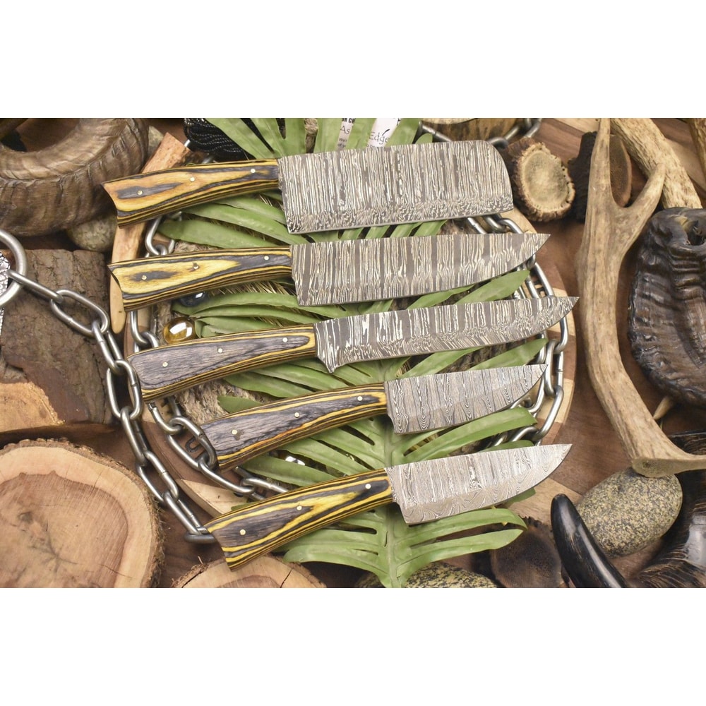 MasterSeries Handmade Damascus Steel Chef Knives Professional 913 Inch Set 1