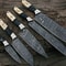 5 Pcs Handmade Damascus Steel Chef Knife Set Forged Kitchen Knives With Rosewood Handle BBQ Anniv 2