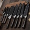 Kitchen Knife Set Damascus Style Stainless Steel Chef Knives 10Piece Laser Pattern Cleaver Profes