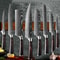 Kitchen Knife Set Damascus Style Stainless Steel Chef Knives 10Piece Laser Pattern Cleaver Profes