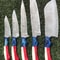 Professional Handmade Damascus Chef Knife Set Twist Pattern Steel Blades With Bone Wood Handles 0