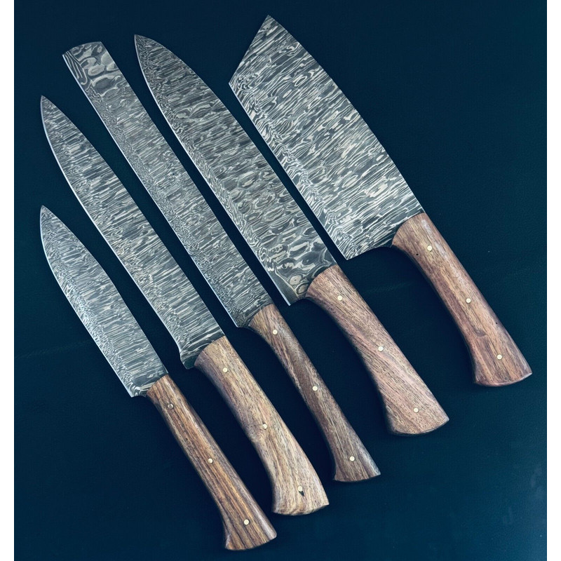 9 To 13 Damascus Steel Chef Knife Collection HandForged Twist Pattern Kitchen Knife Set 0