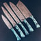 Custom Damascus Steel Hunting Kitchen Knives Handmade 913 Chef Knife Set 0