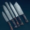 Custom Made Damascus Steel Chef Knife Set 913 Handmade Forged Knives With BoneWood Handles 0
