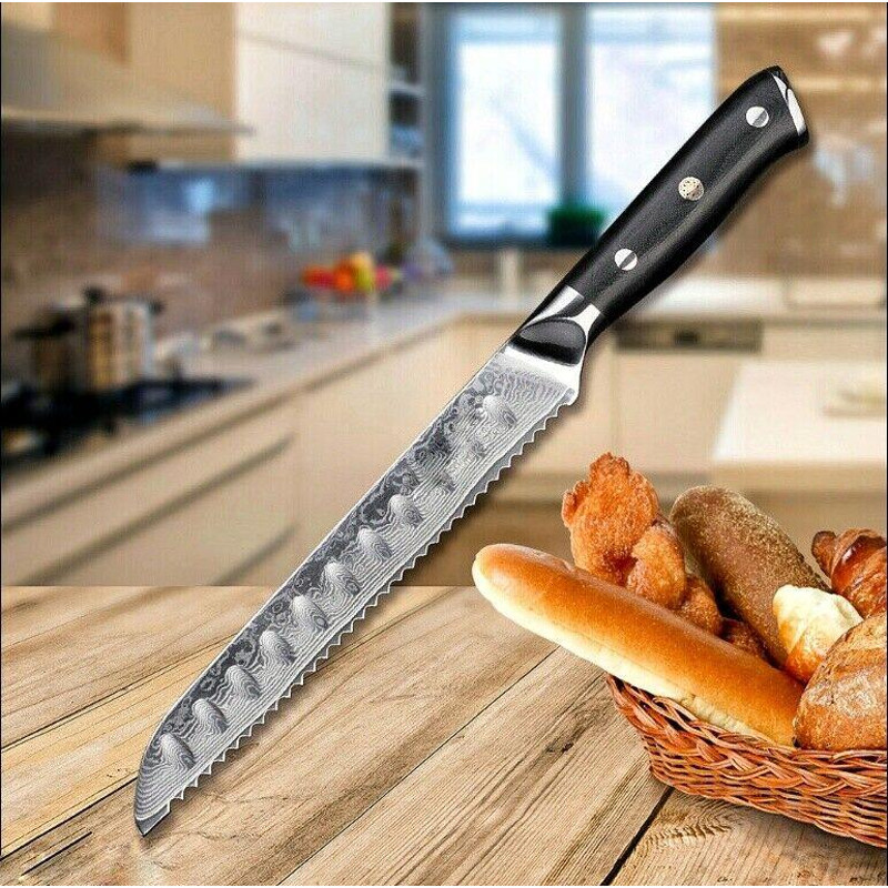 6PCS Professional Damascus Steel Chef Knife Set VG10 Core Kitchen Knives With G10 Handle 2