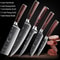 5PC Japanese Kitchen Knives Set Laser Damascus Pattern Chef Knife With Scabbard High Carbon Stainl 0
