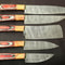 Handmade Damascus Steel 5Piece Kitchen Chef Knife Set With Pakka Wood Handle 0