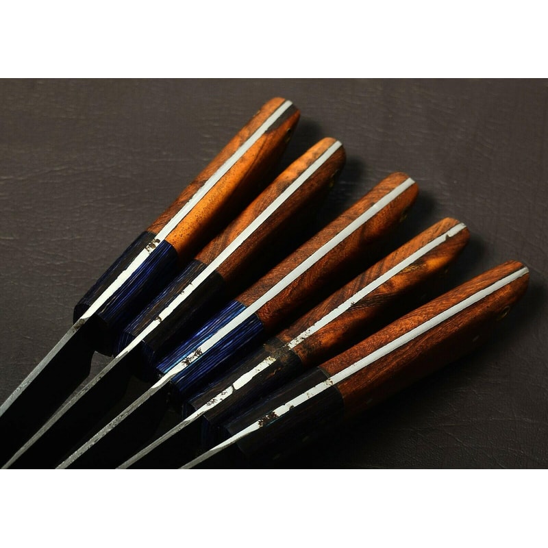 Premium 5Pc Handmade Damascus Chef Knives Durable Sharp Kitchen Set 1