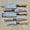 Luxury Damascus Kitchen Knives 5Pc Handmade Chef Set With Razor Sharp Blades 3