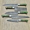 Forged Damascus Steel Chef Knives Set Handmade Kitchen Cutlery With Wood Handles 3