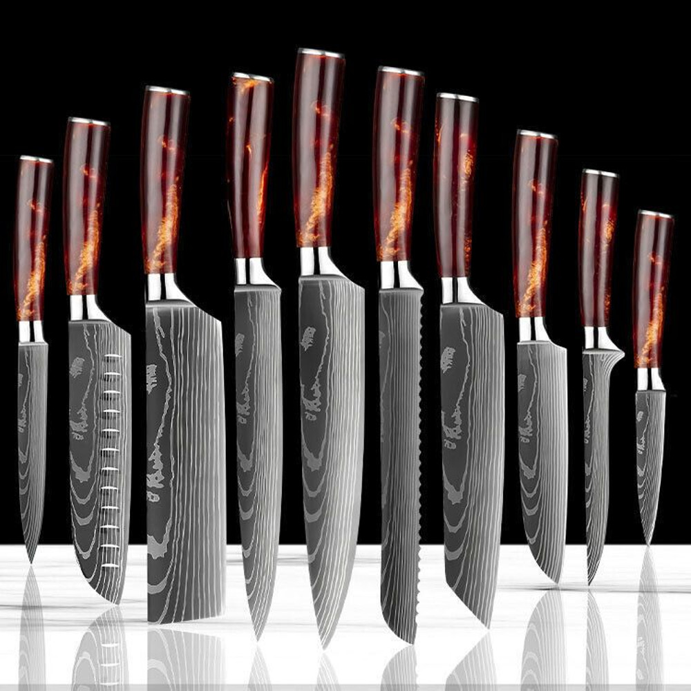6PCS Professional Damascus Steel Chef Knife Set VG10 Core Kitchen Knives 1