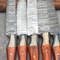 Hand Forged Damascus Steel 5Pc Chef Knife Set With Leather Cover Handmade Kitchen Knives 1