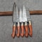 Hand Forged Damascus Steel 5Pc Chef Knife Set With Leather Cover Handmade Kitchen Knives 3