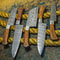Custom Hand Forged Damascus Chef Knives Set Of 5 With Leather Cover Kitchen Cutlery 1