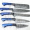 Premium Damascus Steel Kitchen Knife Set 5 Handmade Chef Knives With Leather Case 0