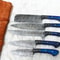 Premium Damascus Steel Kitchen Knife Set 5 Handmade Chef Knives With Leather Case 1