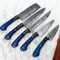 Premium Damascus Steel Kitchen Knife Set 5 Handmade Chef Knives With Leather Case 3