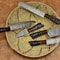 Custom Handmade Damascus Steel 5Pc Knife Set Forged Chef Knives With Leather Case 2