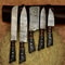 Custom Handmade Damascus Steel 5Pc Knife Set Forged Chef Knives With Leather Case 0