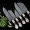 Custom Handmade Damascus Steel Chef Knife Set Of 5 Full Tang Hunting Knives With Leather Sheath 0