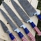 Handmade Damascus Steel Chef Knife Kitchen Set American Flag Handle Custom Forged Knives 1
