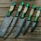 Professional Handmade Damascus Steel Chef Knives Set 5Pc Full Tang Kitchen Collection 0