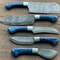 Handmade Damascus Steel 5Piece Chef Knife Set Custom Forged Kitchen Knives 1