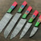 Chef Knife Set 5Pc Handmade Damascus Steel Kitchen Knives Collection 0